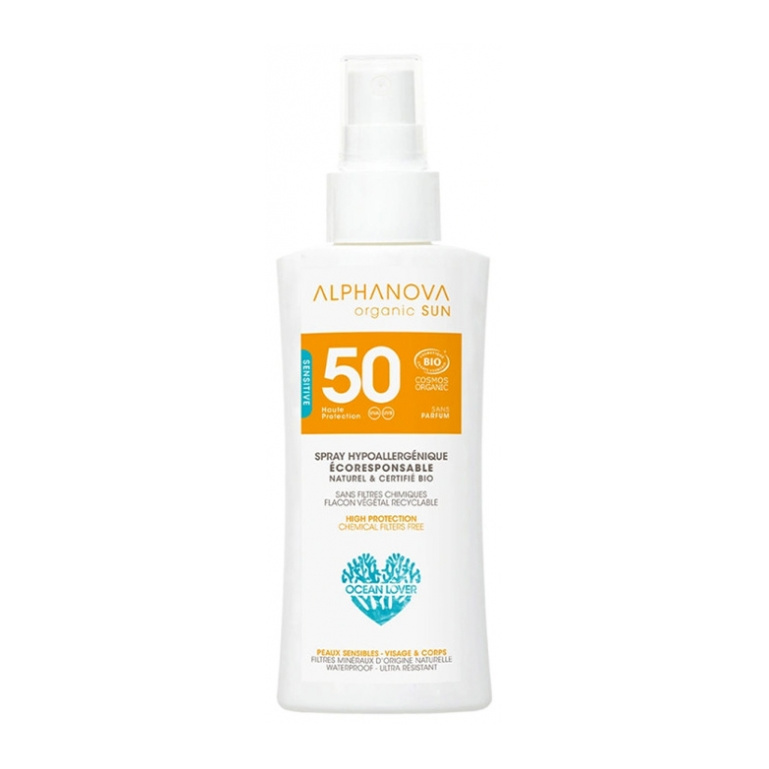 Sun SPF50 Format Voyage Sans Parfum Bio 90 g Alphanova