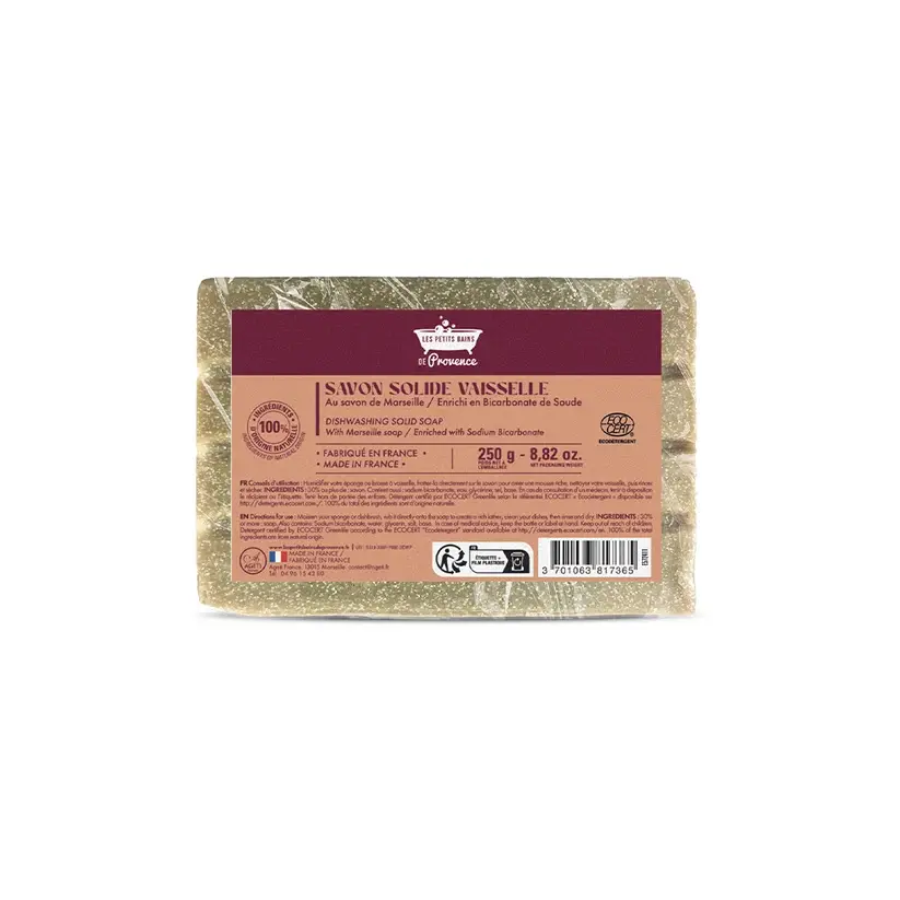Savon Solide Vaisselle 225g Les Petits Bains de Provence