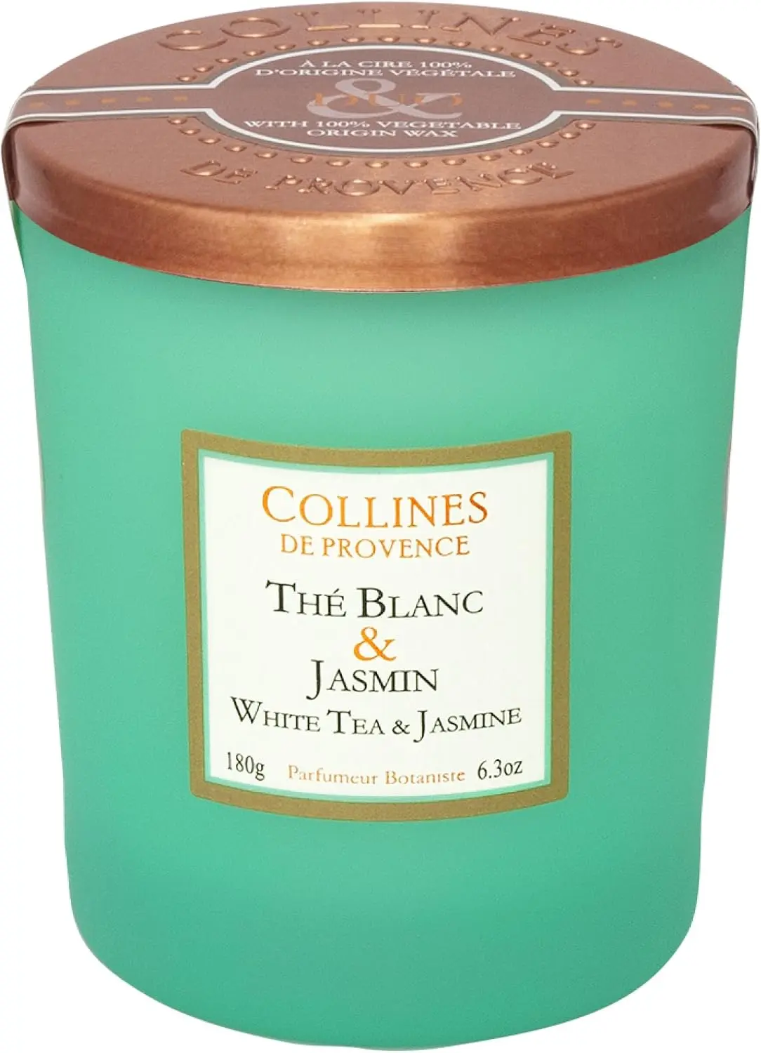 Bougie Thé Blanc & Jasmin 180g Collines de Provence