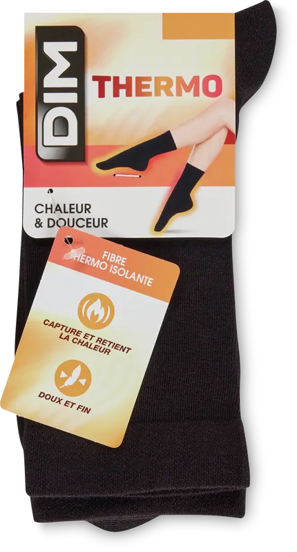 Chaussettes Thermo Noir T35/38 - 1 Paire DIM