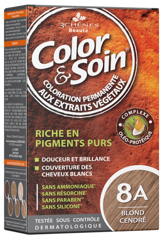 Coloration Blond cendré 8A Color & Soin Les 3 Chênes