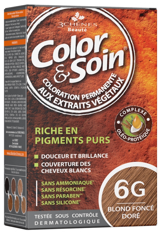 Coloration Blond foncé doré 6G Color & Soin Les 3 Chênes