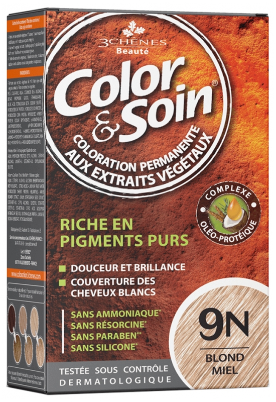 Coloration Blond miel 9N Color & Soin Les 3 Chênes