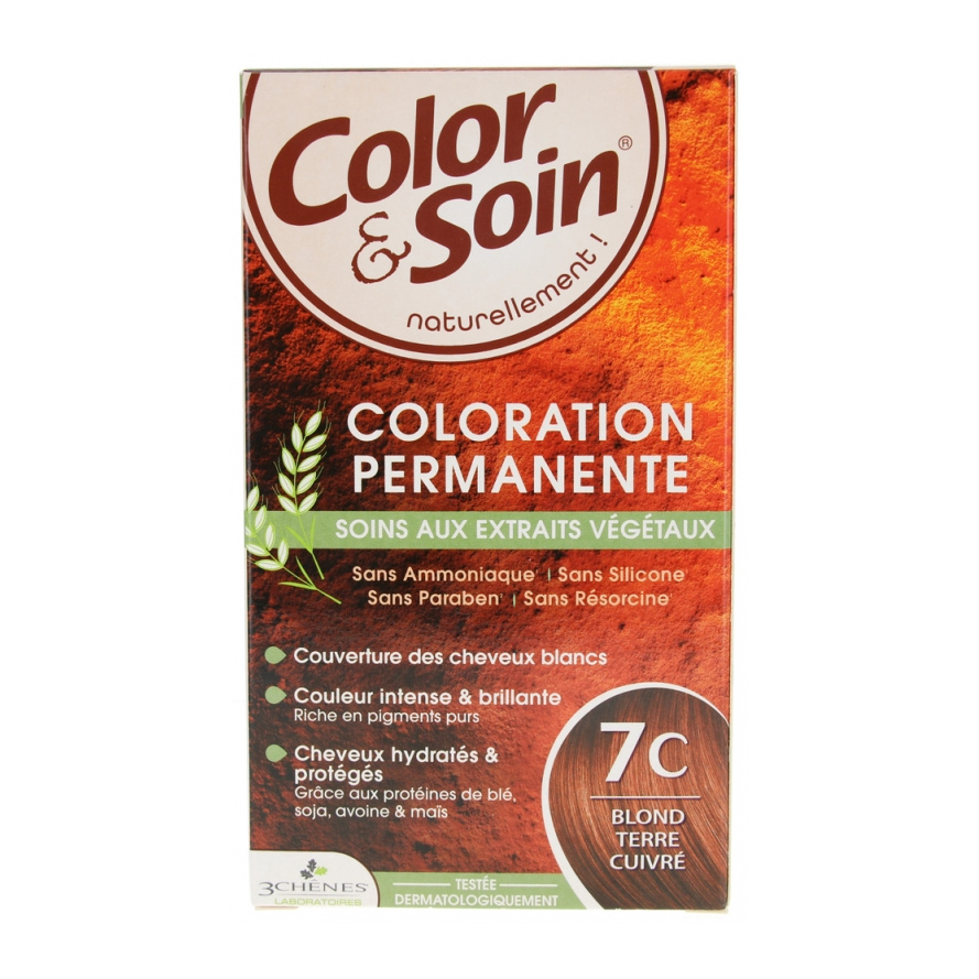 Coloration Blond terre cuivre 7C Color & Soin Les 3 Chênes