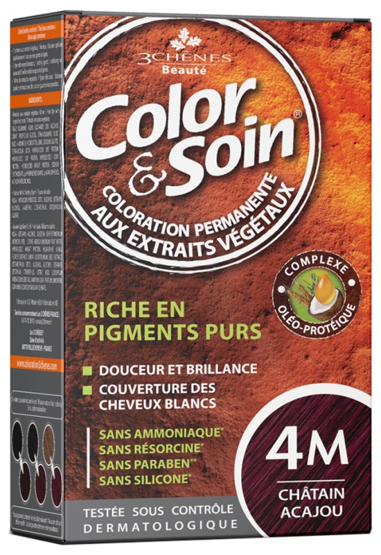 Coloration Châtain acajou 4M Color & Soin Les 3 Chênes