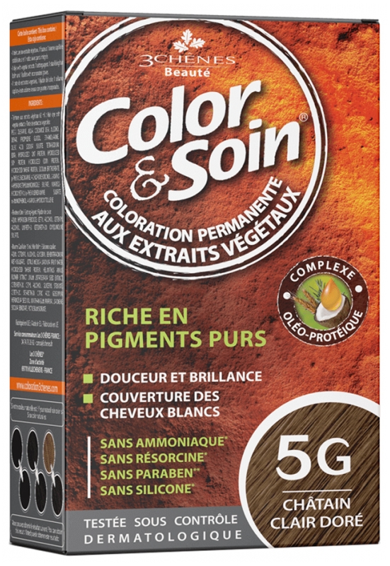 Coloration Châtain clair doré 5G Color & Soin Les 3 Chênes