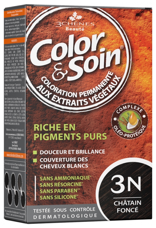 Coloration Châtain foncé 3N Color & Soin Les 3 Chênes