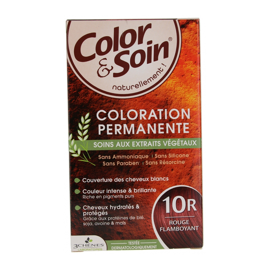 Coloration Rouge flamboyant 10R Color & Soin Les 3 Chênes
