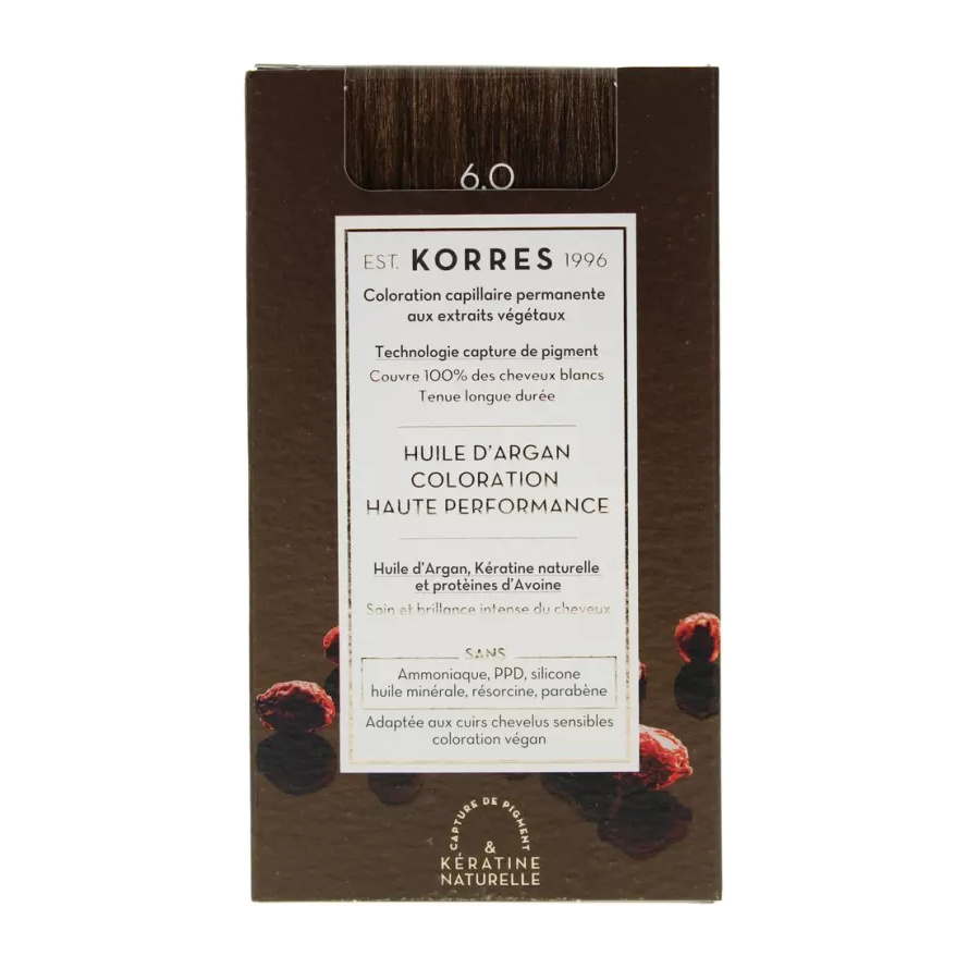 Coloration Permanente Huile d'Argan - 6.0 Blond Foncé Korres