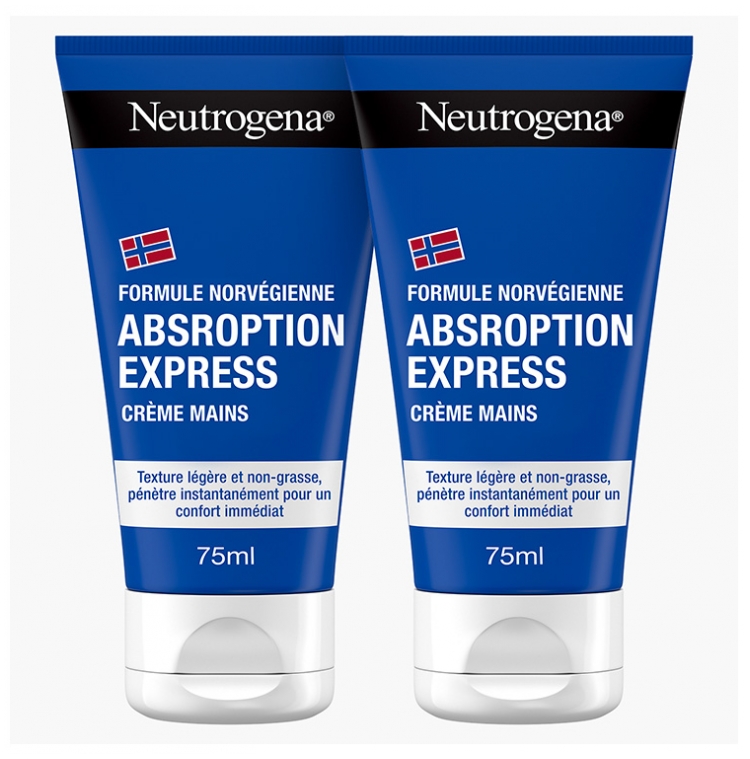 Crème Mains Absorption Express Lot de 2 x 75ml Neutrogena